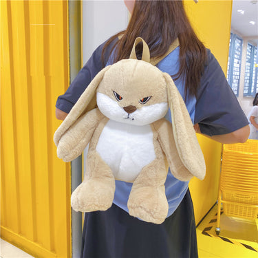 Angry Bunny Plush Backpack – Cute Shoulder Bag